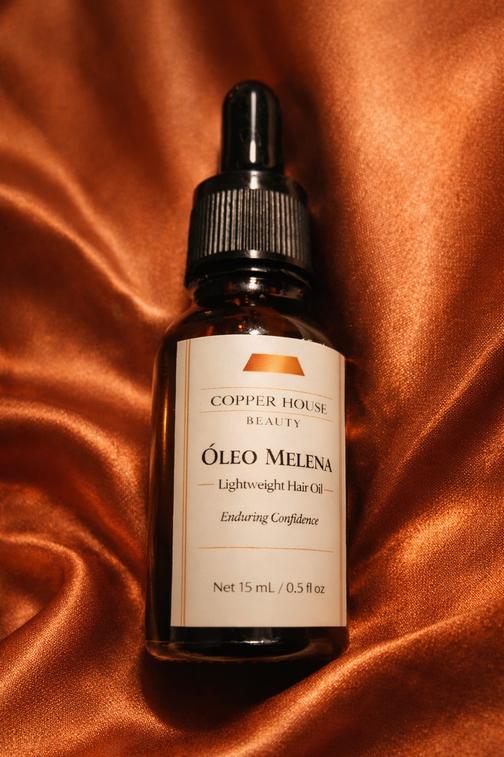 Óleo Melena on copper satin