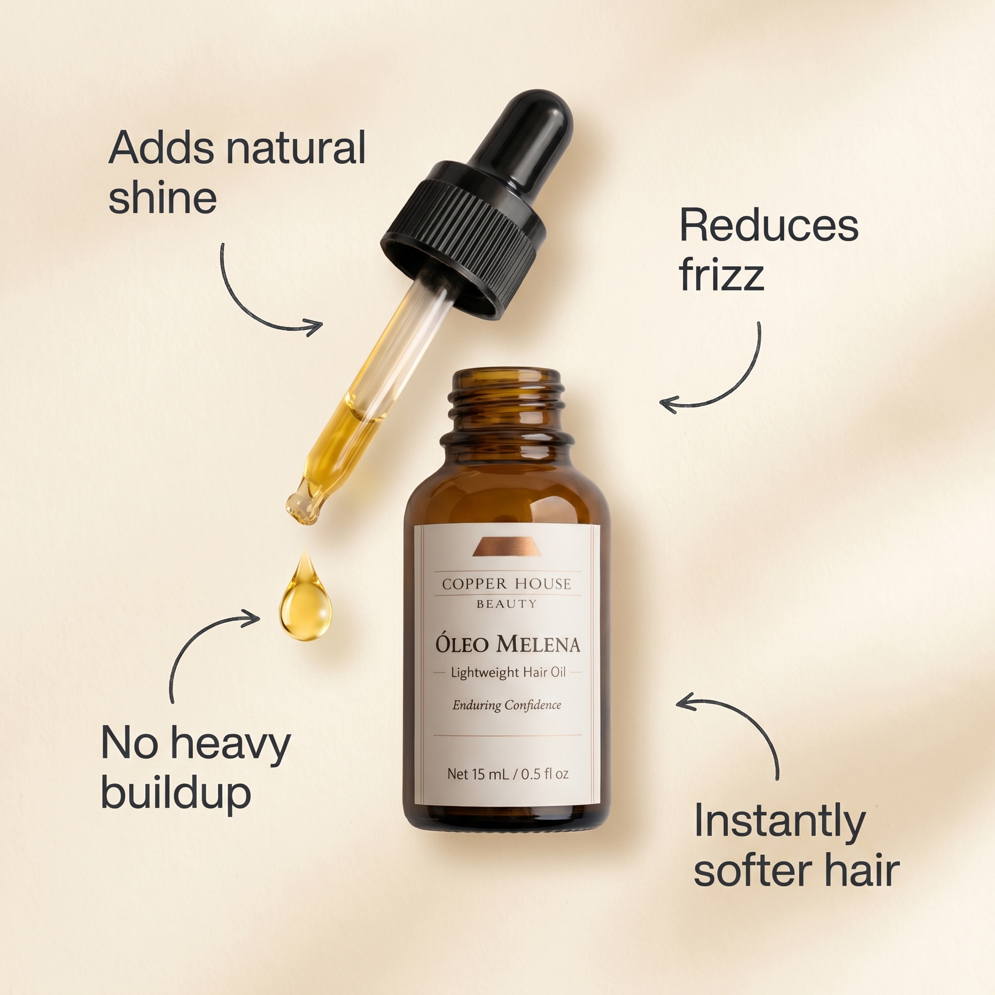 Óleo Melena benefits infographic